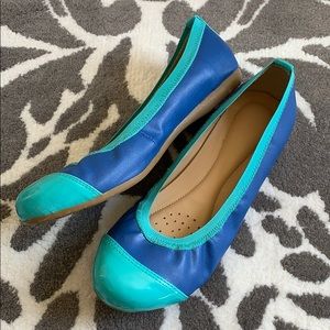 Blue and Teal Flats Size 8